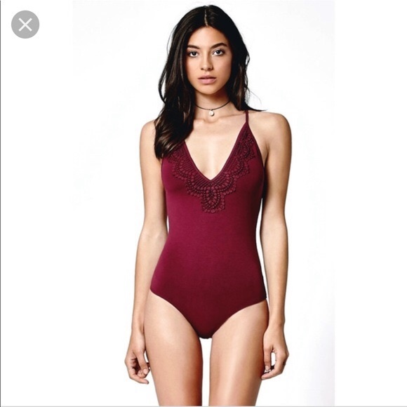 Kendall & Kylie Tops - Kendall + Kylie Maroon Bodysuit